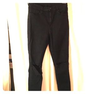 BDG black high-waisted denim pants - ripped knees